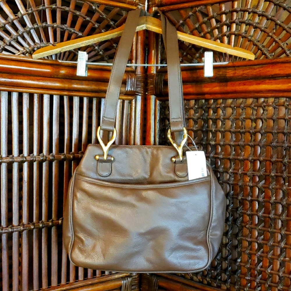 COURTENAY Brown Handbag with Detachable Key Fob NWT